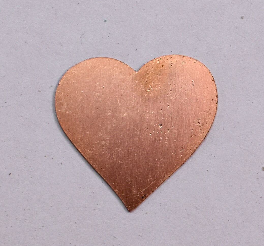 Copper Blanks - 804# Heart Copper Blank - 24 Gauge, Solid