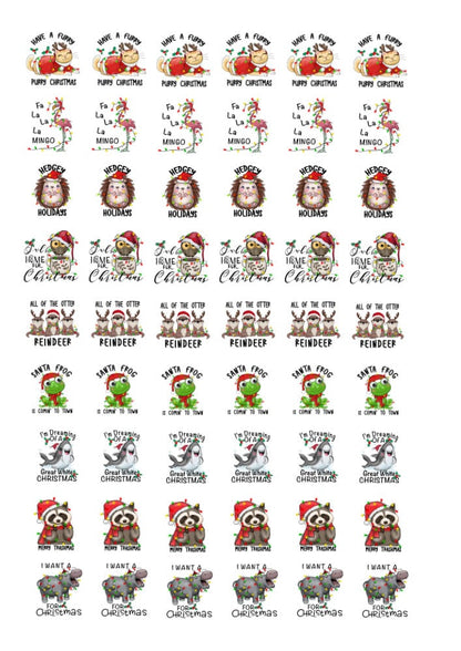 Christmas Ceramic and Enamel Decals, Fusible Glass Fusing Waterslide Decal 4030