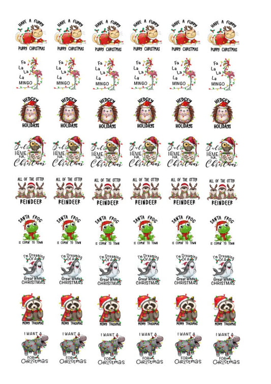 Christmas Ceramic and Enamel Decals, Fusible Glass Fusing Waterslide Decal 4030