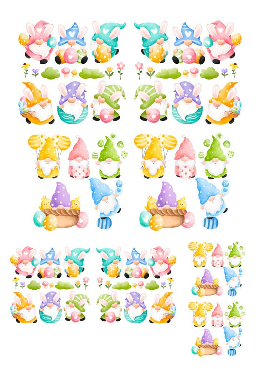 Decals, Gnome Easter Ceramic decals - Enamel Decal - Fusible Decal - Glass Fusing Decal ~ Waterslide Decal 2118
