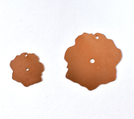 Copper Blanks - 358# Flower copper blank , stamped solid copper, round stamping blank, personalized , copper blank, raw copper