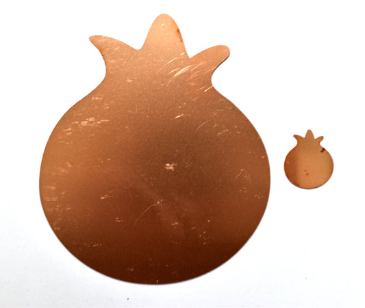 Copper - 62# Pomegranate copper blank, stamped enamel , solid copper, enamel, stamping blank, personalized , , copper blank, raw copper