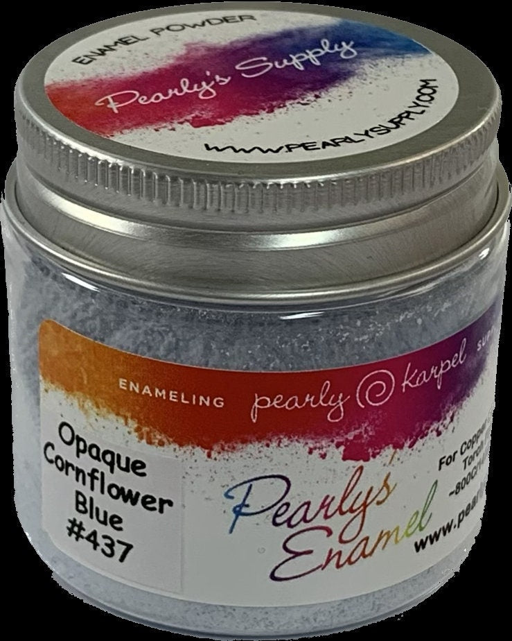 Pearly's Enamel Powder No. 437# Opaque Cornflower Blue 3oz. (85gr.) Great for torch/kiln/Cloisonné and Wet Packing Enameling