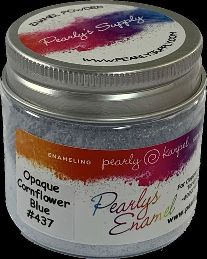 Pearly's Enamel Powder No. 437# Opaque Cornflower Blue 3oz. (85gr.) Great for torch/kiln/Cloisonné and Wet Packing Enameling