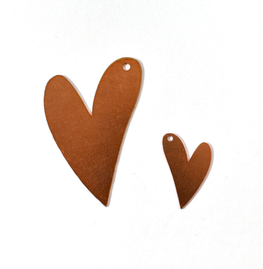 Copper Blanks - 12# Heart copper blank - 24 Gauge, Solid