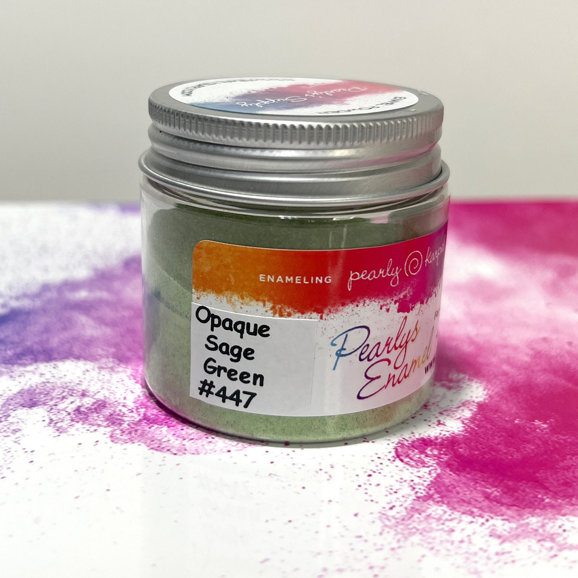 Pearly's Enamel Powder No. 447 Opaque Sage Green 3oz. (85gr.)