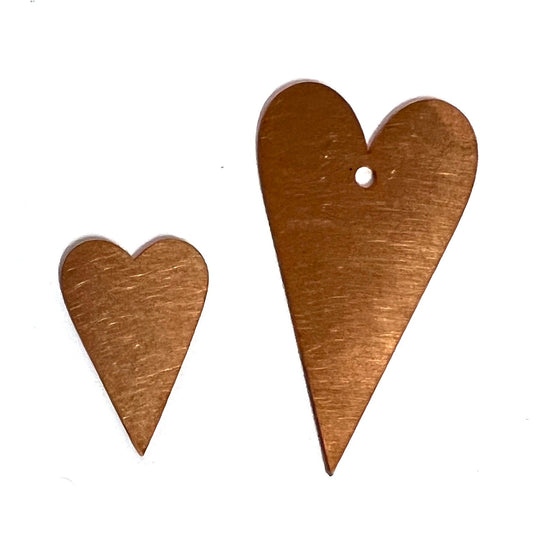 Copper Blanks - 13# Heart copper blank, 24 Gauge, Solid