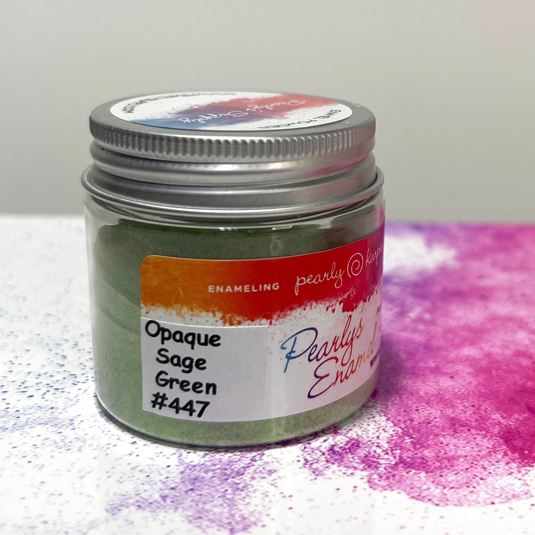 Pearly's Enamel Powder No. 447 Opaque Sage Green 3oz. (85gr.)