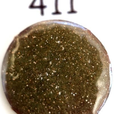 Pearly's Enamel Powder No. 411 Opaque Golden Glitter Lead Free 3oz. (85gr.) Great for torch/kiln/Cloisonné and Wet Packing Enameling