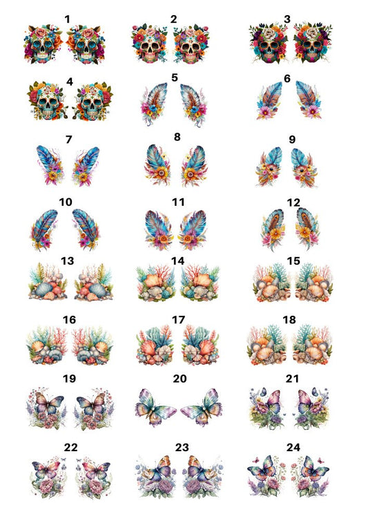 Decals, Watercolor Ceramic decals - Enamel Decal - Fusible Decal - Glass Fusing Decal ~ Waterslide Decal - 4512