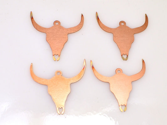 Copper Blanks - 377# Bull Skull copper blank 24 Gauge, Solid