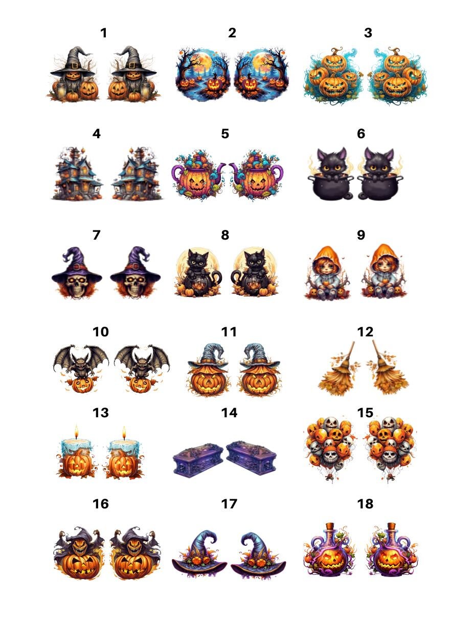 Decals, Halloween - Ceramic decals - Enamel Decal - Fusible Decal - Glass Fusing Decal ~ Waterslide Decal 6104