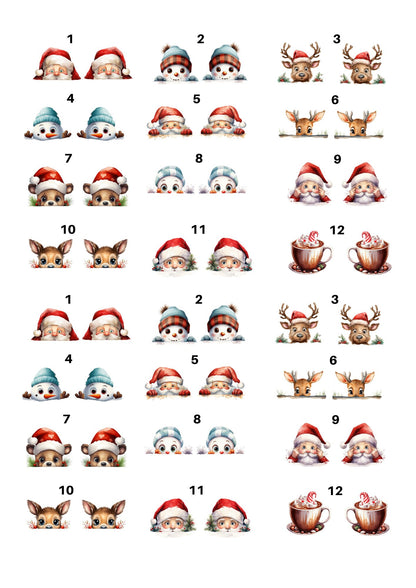 Decals, Christmas Ceramic decals - Enamel Decal - Fusible Decal - Glass Fusing Decal ~ Waterslide Decal 11101