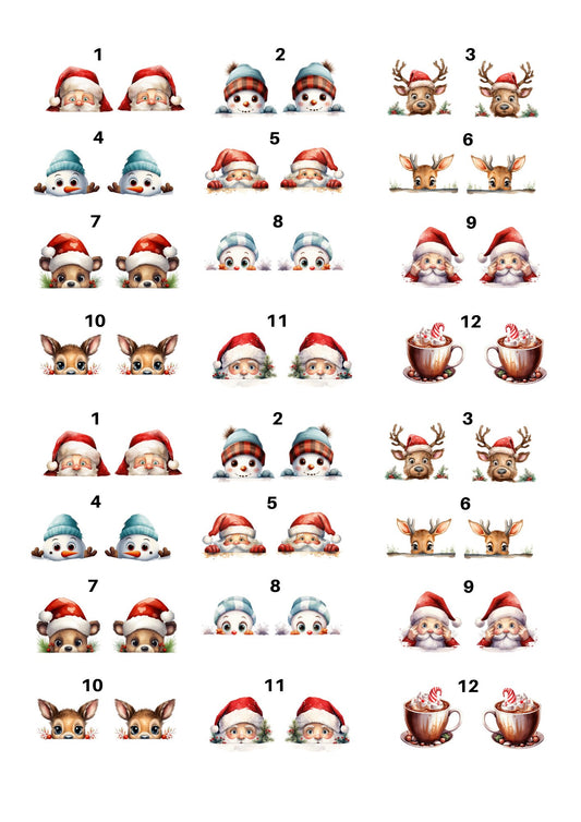 Decals, Christmas Ceramic decals - Enamel Decal - Fusible Decal - Glass Fusing Decal ~ Waterslide Decal 11101
