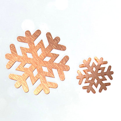 Copper - Sale 312# 35mm Snowflake copper blank , stamped enamel , solid copper, stamping blank, personalized copper blank, raw copper