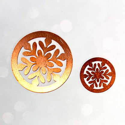 Copper - Sale 310# 35mm Snowflake copper blank , stamped enamel , solid copper, stamping blank, personalized copper blank, raw copper