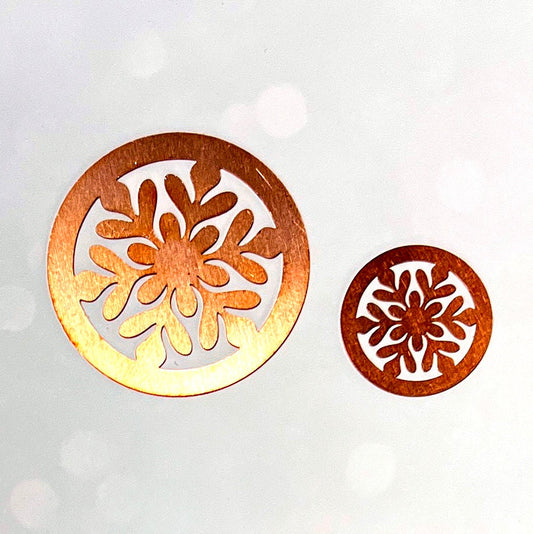 Copper - Sale 310# 35mm Snowflake copper blank , stamped enamel , solid copper, stamping blank, personalized copper blank, raw copper