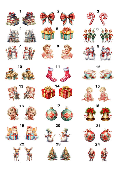 Decals, Christmas Ceramic decals - Enamel Decal - Fusible Decal - Glass Fusing Decal ~ Waterslide Decal 11102