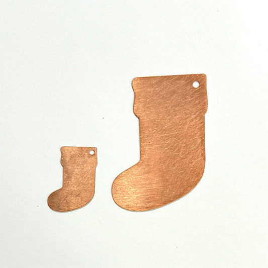 Christmas Copper Blanks - 76# Santa socks copper blank, stamped,solid copper, stamping blank, personalized, copper blank, raw copper