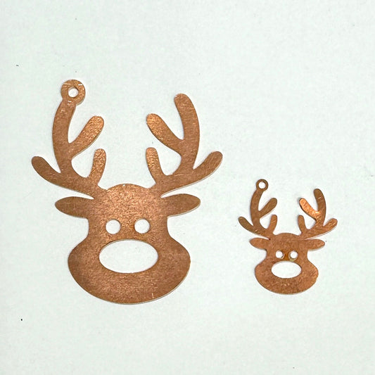 Christmas Deer Copper Blanks - 318# Christmas dear copper blank, stamped enamel, solid copper, stamping blank, personalized, raw copper