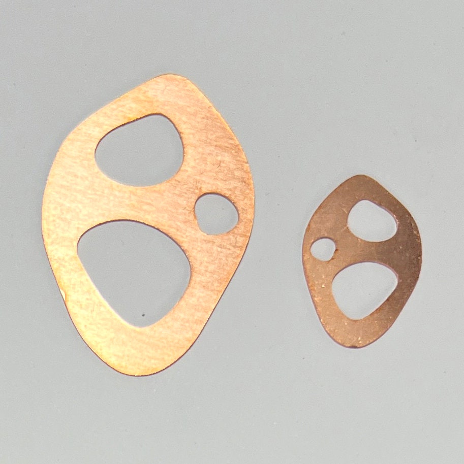 Copper - 711# New - Abstract With Holes Copper blank , stamped enamel , solid copper, stamping blank, personalized copper blank, raw copper