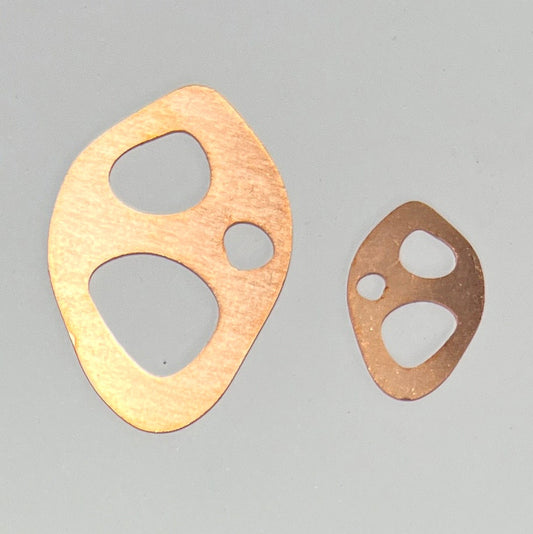 Copper - 711# New - Abstract With Holes Copper blank , stamped enamel , solid copper, stamping blank, personalized copper blank, raw copper