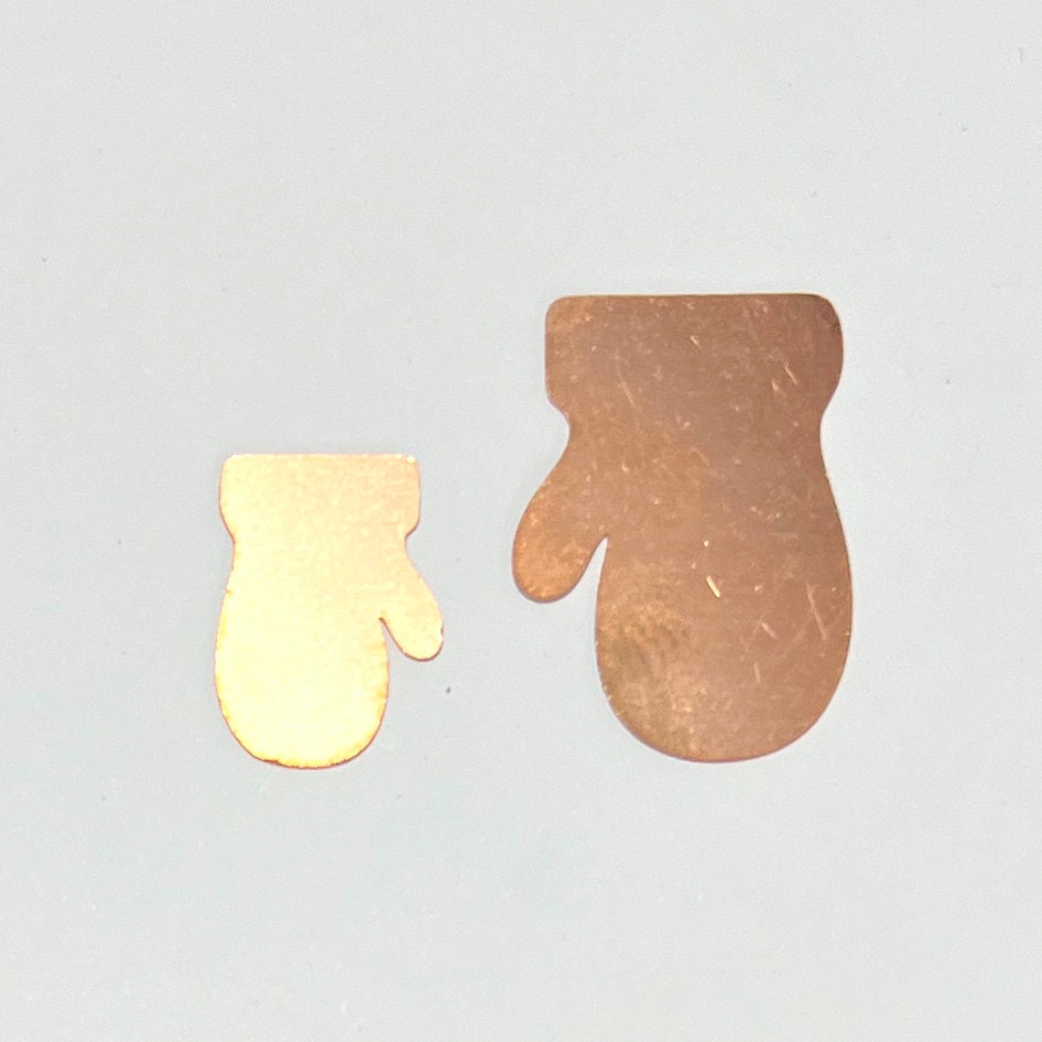 Christmas Copper Blanks - 82# Christmas Gloves Copper,stamped solid copper, round stamping blank, personalized,copper blank, raw copper