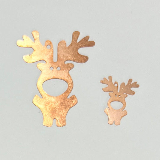 Christmas Copper Blanks - Sale 314# 40mm Christmas dear copper blank, stamped, solid copper, stamping blank, personalized, raw copper