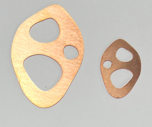 Copper - 712# New - Abstract With Holes Copper blank , stamped enamel , solid copper, stamping , personalized copper blank, raw copper