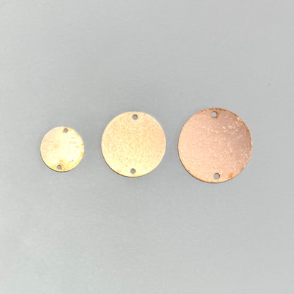 Copper Blanks - 37h# Round with 2 holes copper blank - 24 Gauge, Solid