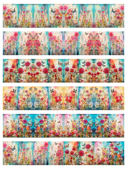 Decals, Flowers Ceramic decals - Enamel Decal - Fusible Decal - Glass Fusing Decal ~ Waterslide Decal - 40056