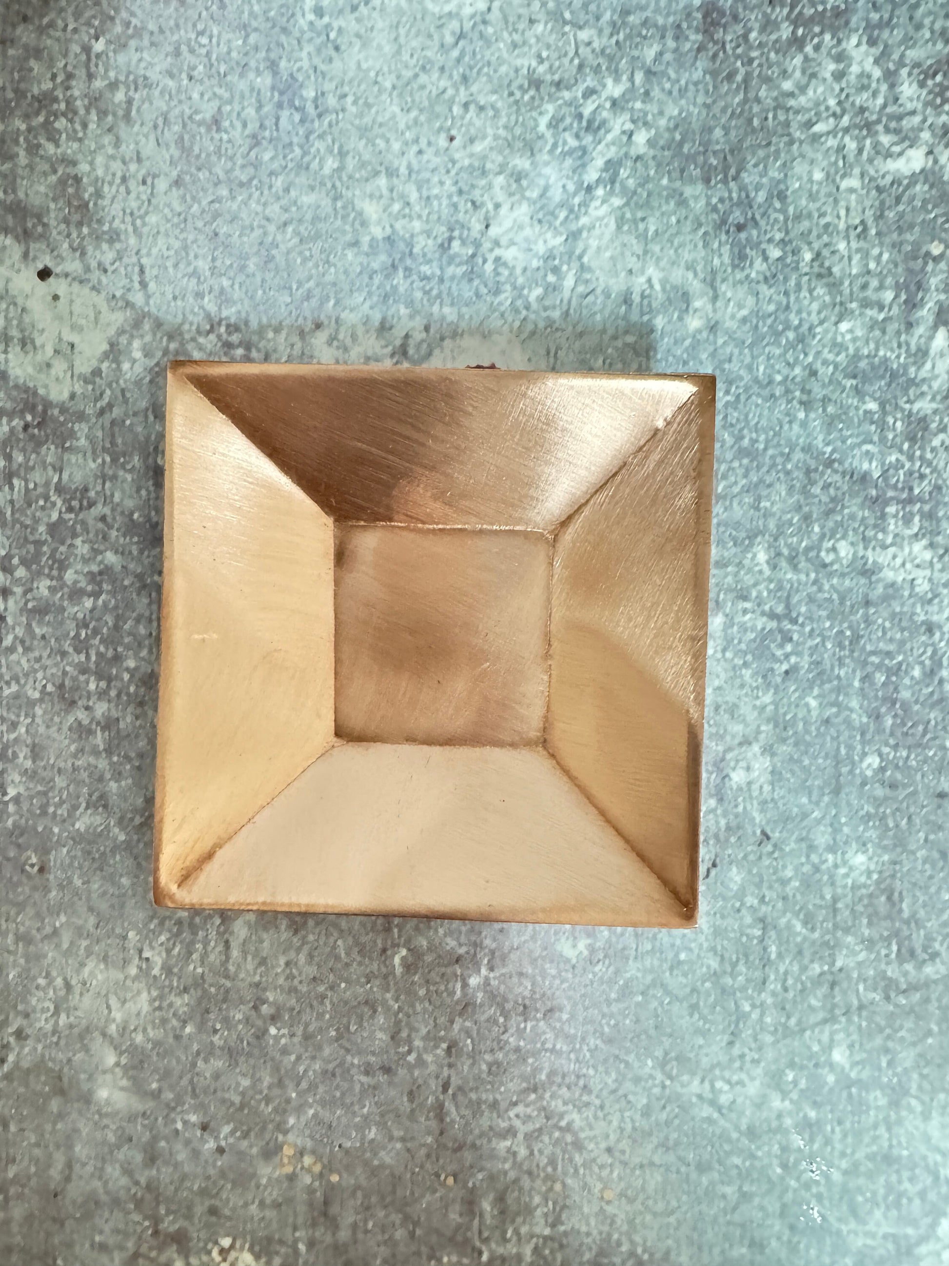 Copper Solid Square Bowl #2- Raw Copper, Size 76mm diameter\3&quot; 20ga - 0.6mm height 1.5&quot;