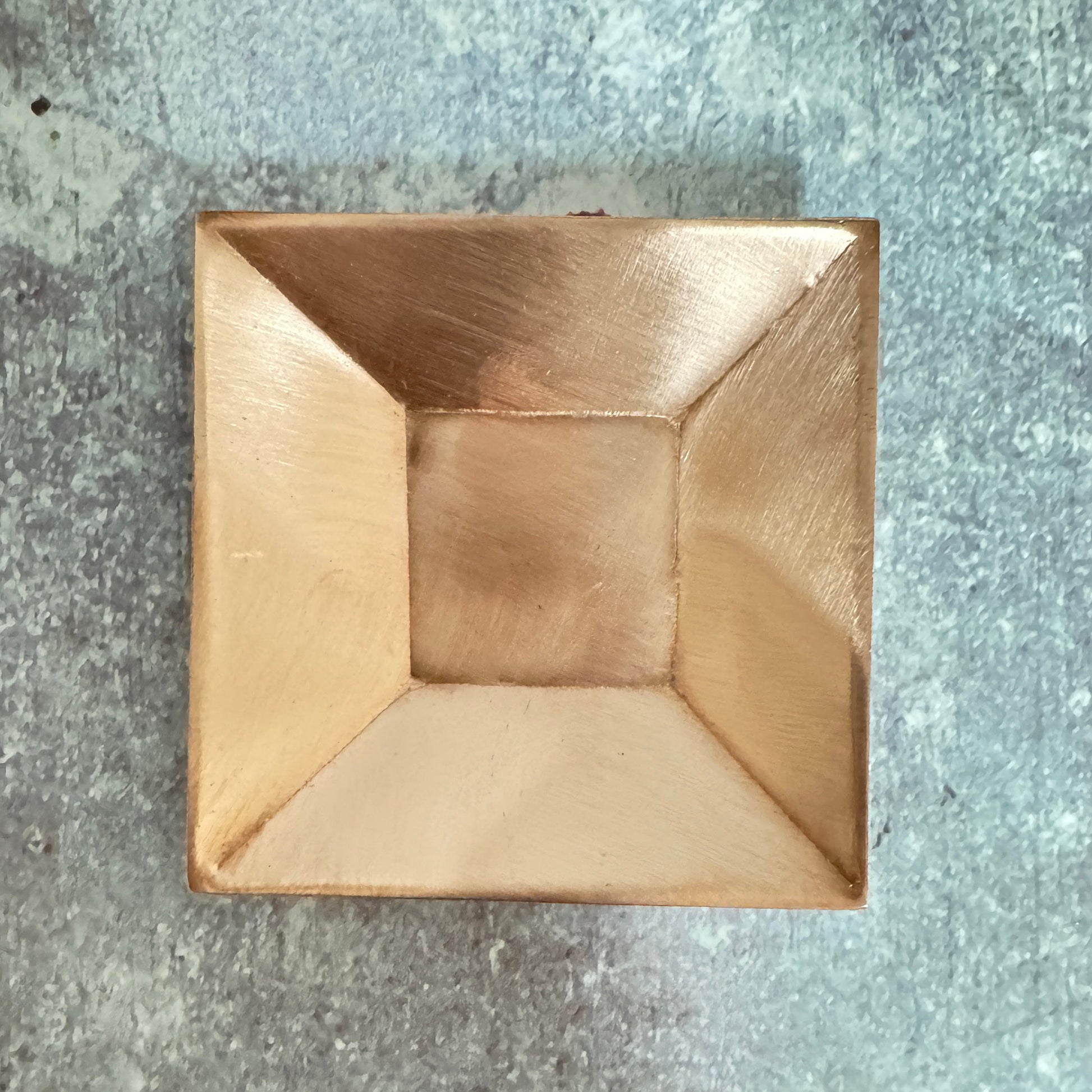 Copper Solid Square Bowl #2- Raw Copper, Size 76mm diameter\3&quot; 20ga - 0.6mm height 1.5&quot;