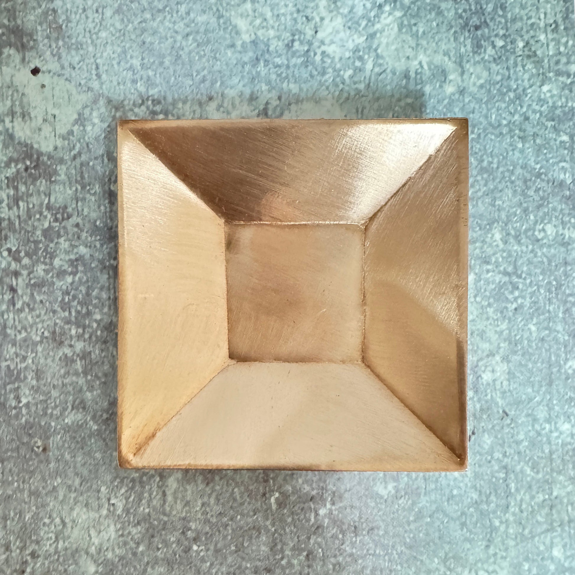 Copper Solid Square Bowl #2- Raw Copper, Size 76mm diameter\3&quot; 20ga - 0.6mm height 1.5&quot;
