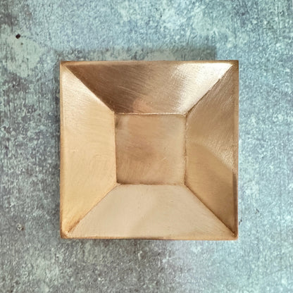Copper Solid Square Bowl #2- Raw Copper, Size 76mm diameter\3&quot; 20ga - 0.6mm height 1.5&quot;