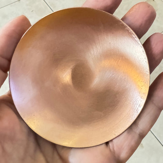 Copper - Raw Copper Solid Small Plate #7 size 76mm diameter\3" 22ga - 0.6mm height 0.4in