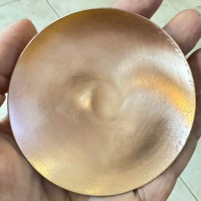 Copper - Raw Copper Solid Small Plate #7 size 76mm diameter\3" 22ga - 0.6mm height 0.4in