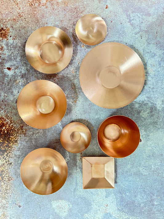 Copper - Solid Bowl , Raw Finish, 22ga Thickness