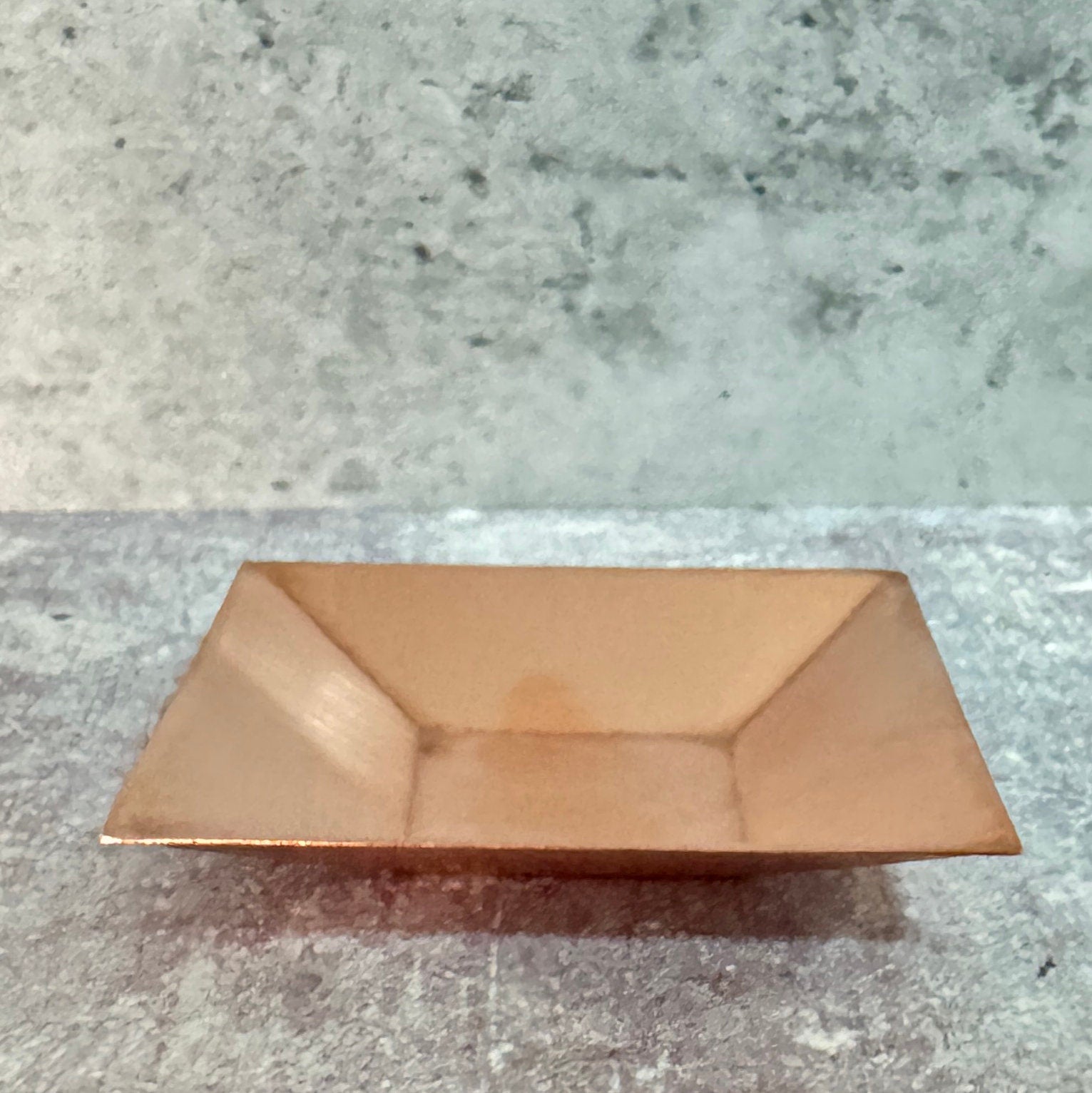 Copper Solid Square Bowl #2- Raw Copper, Size 76mm diameter\3&quot; 20ga - 0.6mm height 1.5&quot;