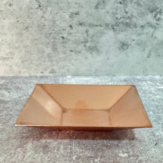Copper Solid Square Bowl #2- Raw Copper, Size 76mm diameter\3&quot; 20ga - 0.6mm height 1.5&quot;