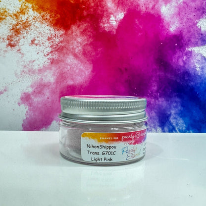 Enamel Powder NihonShippou Transparent G701C Light Pink 1oz, Torch Kiln Cloisonné Wet Packing 28gr