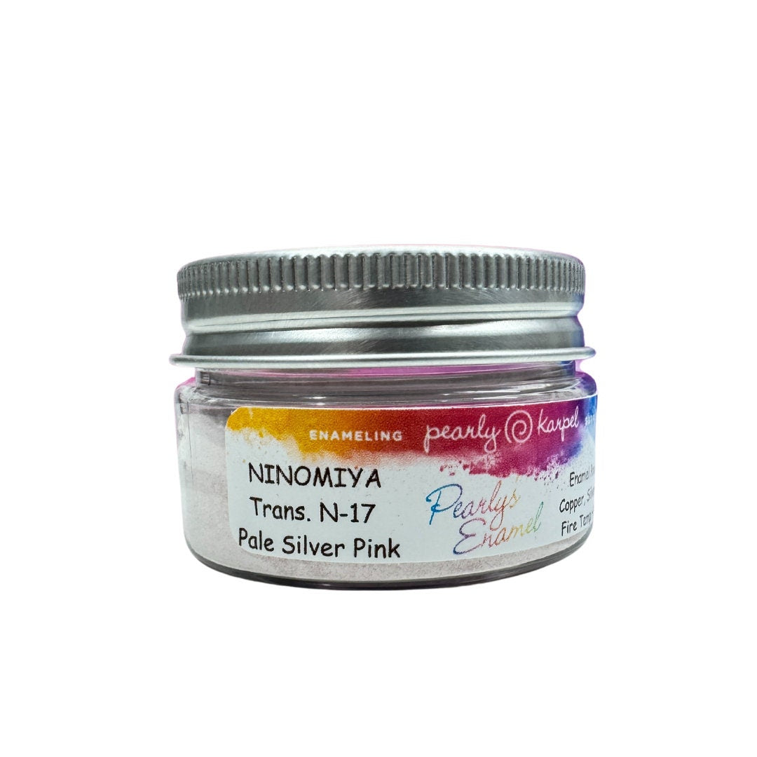 Transparent Enamel Powder NINOMIYA N-17, Pale Silver Pink, 1oz (28gr), Torch/Kiln/Cloisonné, Wet Packing