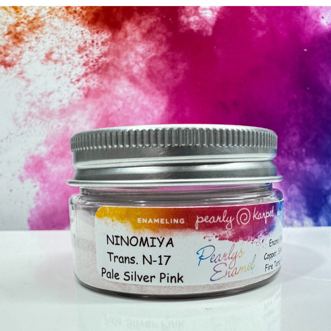 Transparent Enamel Powder NINOMIYA N-17, Pale Silver Pink, 1oz (28gr), Torch/Kiln/Cloisonné, Wet Packing