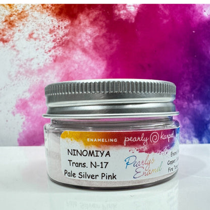 Transparent Enamel Powder NINOMIYA N-17, Pale Silver Pink, 1oz (28gr), Torch/Kiln/Cloisonné, Wet Packing