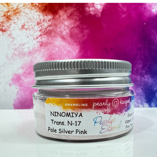Transparent Enamel Powder NINOMIYA N-17, Pale Silver Pink, 1oz (28gr), Torch/Kiln/Cloisonné, Wet Packing