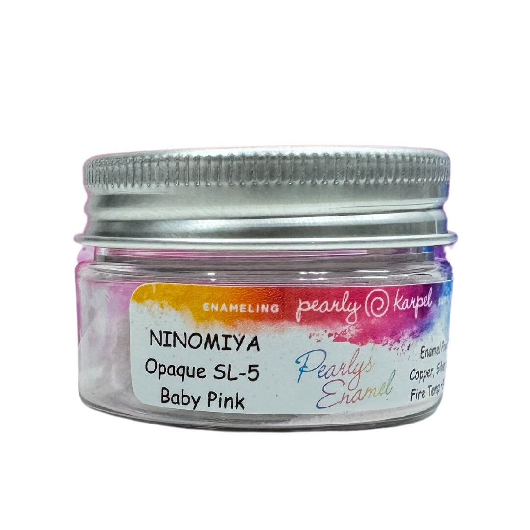 Enamel Powder NINOMIYA Opaque SL-5 Baby Pink, 1oz (28gr), Torch/Kiln/Cloisonné, Wet Packing Enameling
