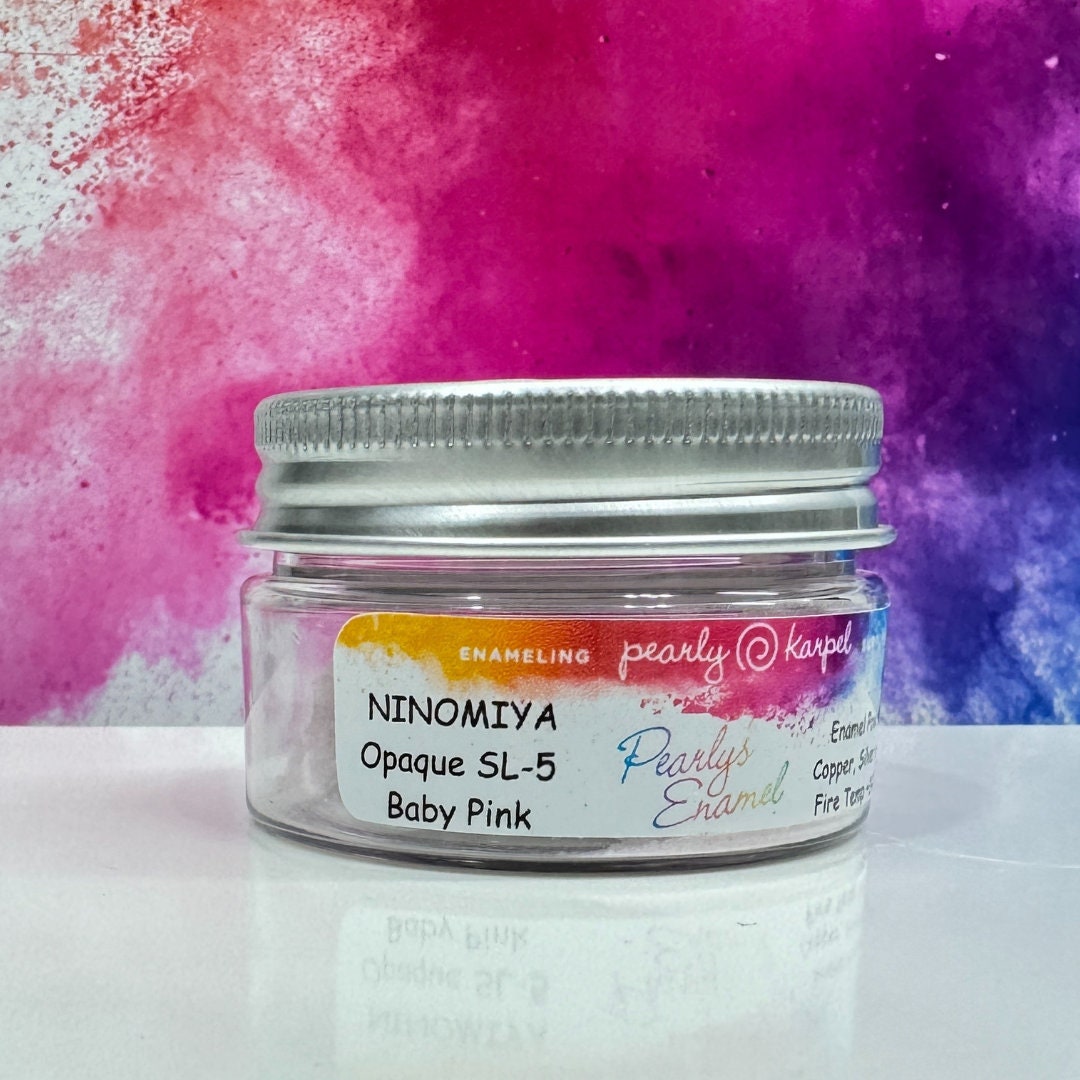 Enamel Powder NINOMIYA Opaque SL-5 Baby Pink, 1oz (28gr), Torch/Kiln/Cloisonné, Wet Packing Enameling