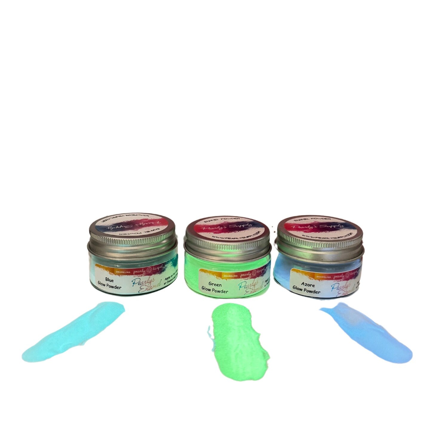 Green Blue Azore Glow Powders, 28g - 1 oz, Luminescent Pigments, DIY Projects, Resin Jewelry Making