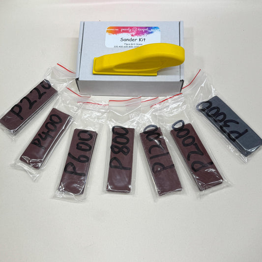 Micro Sander for Small Projects finger sander for crafts with 71pcs 3.5 x 1 Inch Assorted Sandpaper Grit Great For Cloisonné