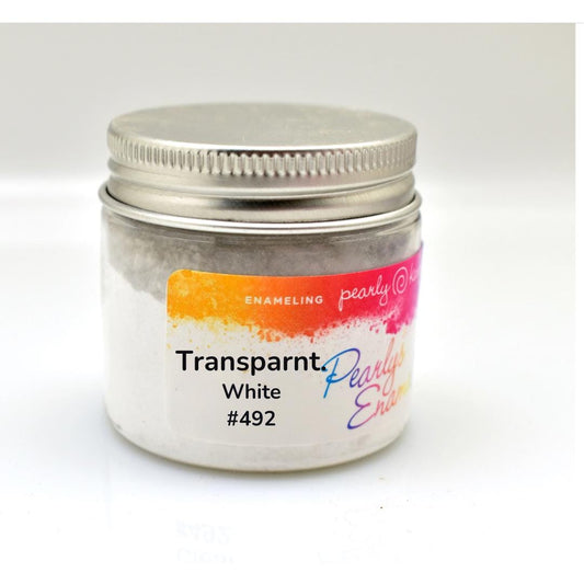 Pearly's Enamel Powder No. 492 Transparent White 3oz. (85gr.) Great for torch/kiln/Cloisonné and Wet Packing Enameling